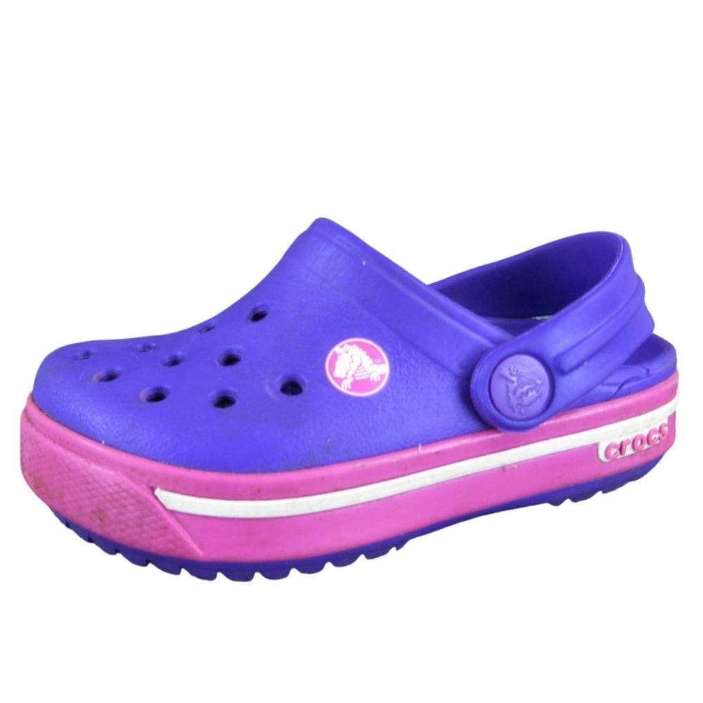 Crocs Girls Clog Perf‎ Sz T 4-5 Medium Purple Synthetic Slip On
